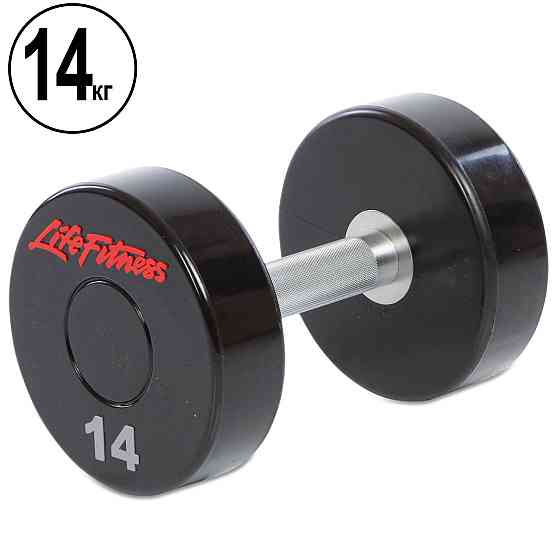 Гантель 14 кг цільна професійна LIFE FITNESS-80081-14 Київ