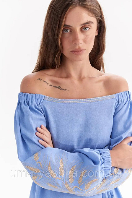 Жіноча вишита сукня льон Колоски Непереможна Кривий Ріг - фото 3