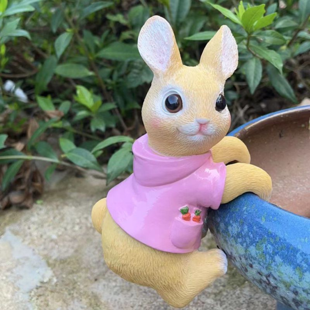 Веселые Кролики 2 шт 17 х 7 см из полистоуна Украшения для цветочных горшков, садовые фигурки Одесса - изображение 3