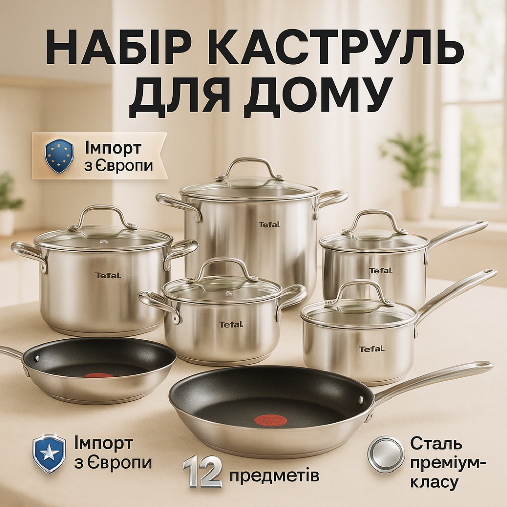 Набір каструль з міцним антипригарним покриттям, Набір каструль з нержавіючої сталі XB-92 Львів - фото 6