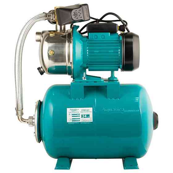 Станция 0.75кВт Hmax 46м Qmax 50л/мин (самовсасывающий насос нерж) 24л Украина AQUATICA JETSa80A5/UA Ровно