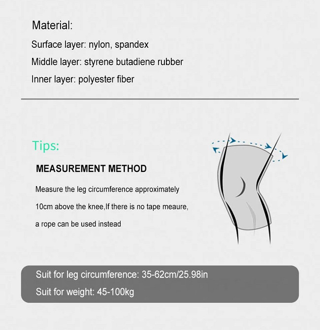 Ортез колінний AOLIKES із металевими пружинними бічними стабілізаторами та силіконовими накладками, регульований 35-62см (сірий) Николаев - изображение 14