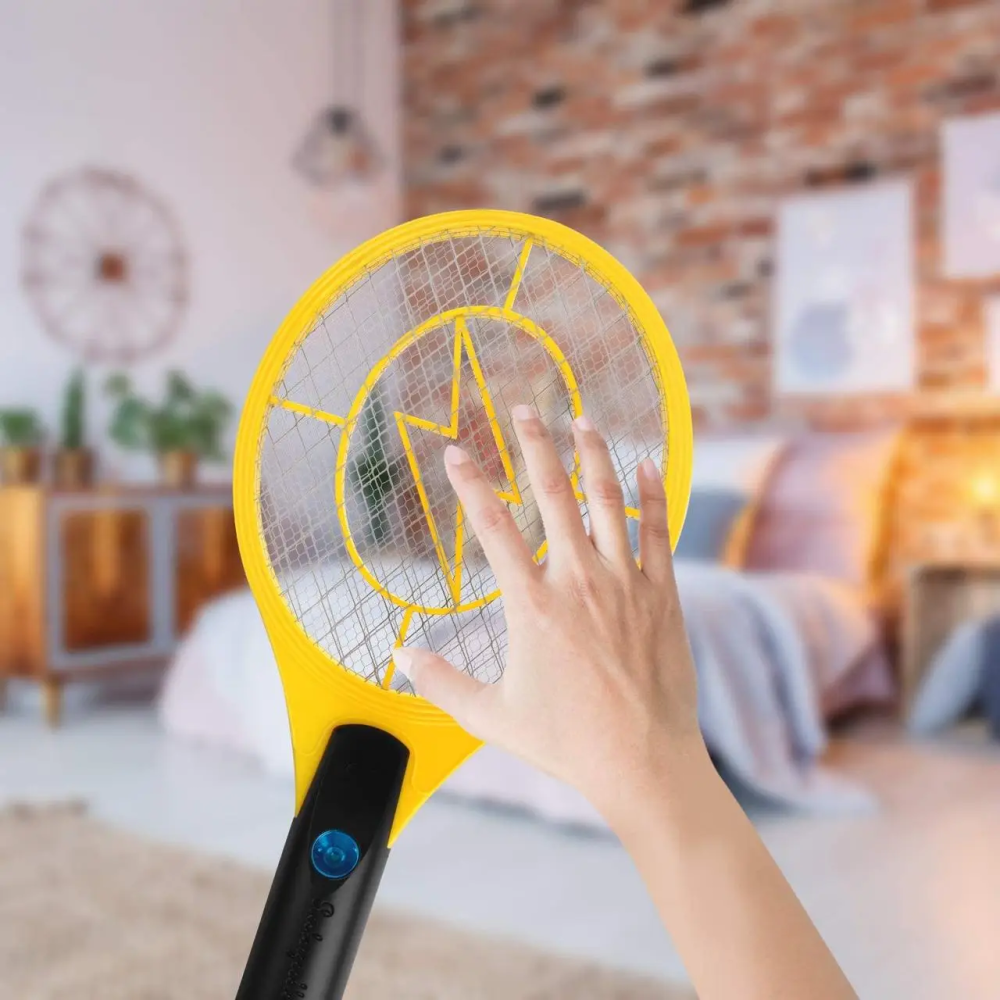 Электрическая мухобойка-ракетка от насекомых Bug Catcher 3500V на батарейках, ручной электронный уничтожитель мух и комаров, оранж Киев - изображение 8