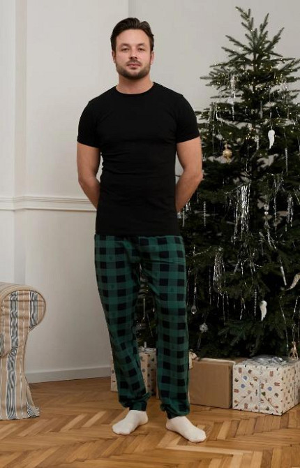 Мужские пижамные штаны - зелёно-черная клетка Tom John 2008Ш Киев - изображение 7