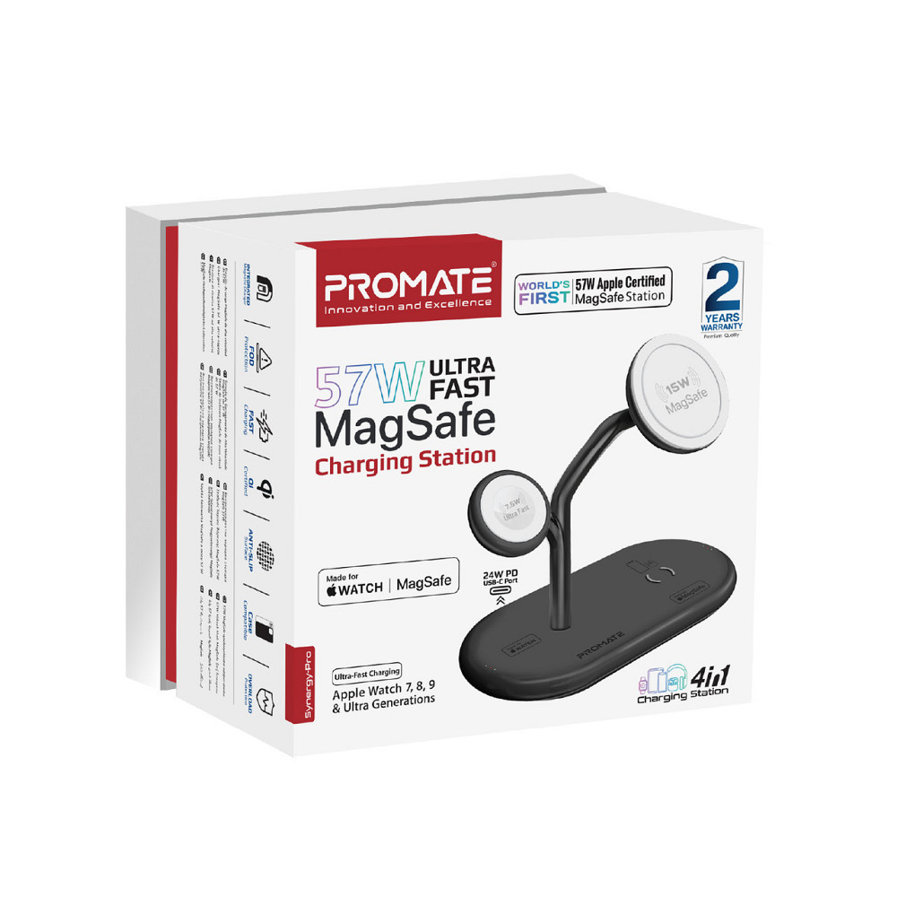 Бездротовий зарядний пристрій Promate Synergy-Pro MagSafe 57W Black ( Чорний ) Харьков - изображение 9