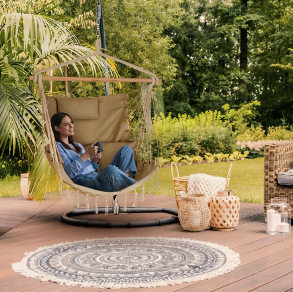 Бразильське крісло - гамак Outtec Boho Sois XXL бежевий Київ - фото 3