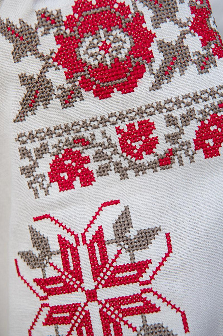 Вышиванка женская льняная, молочная топ Киев - изображение 3