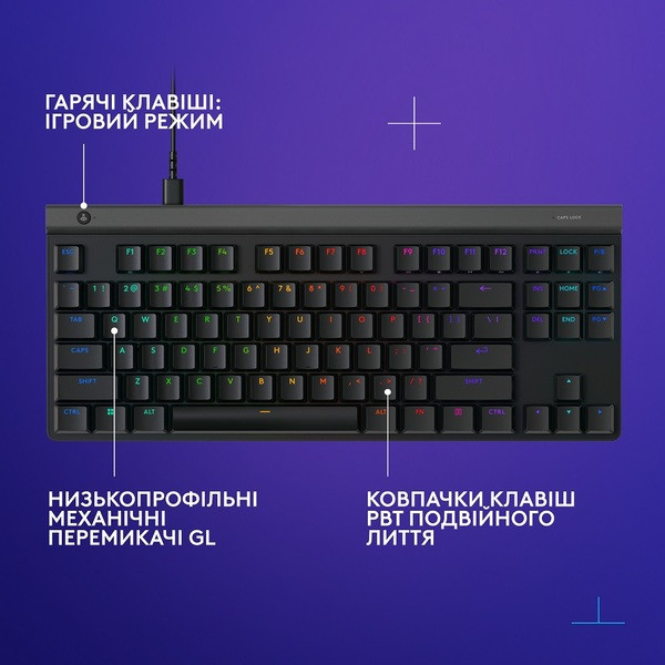 Клавиатура Logitech G515 TKL Gaming - Black - US INT'L (L920-012872) (7031706) Киев - изображение 8