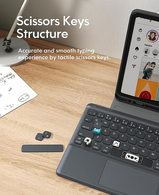 Чехол-книжка с клавиатурой для iPad Air 11-inch(M2/М3)/ iPad Air 5 2022/Air 4 2020 10.9/iPad 4-го покол. 10.9 / iPad Pro 11 2018 Днепр - изображение 7