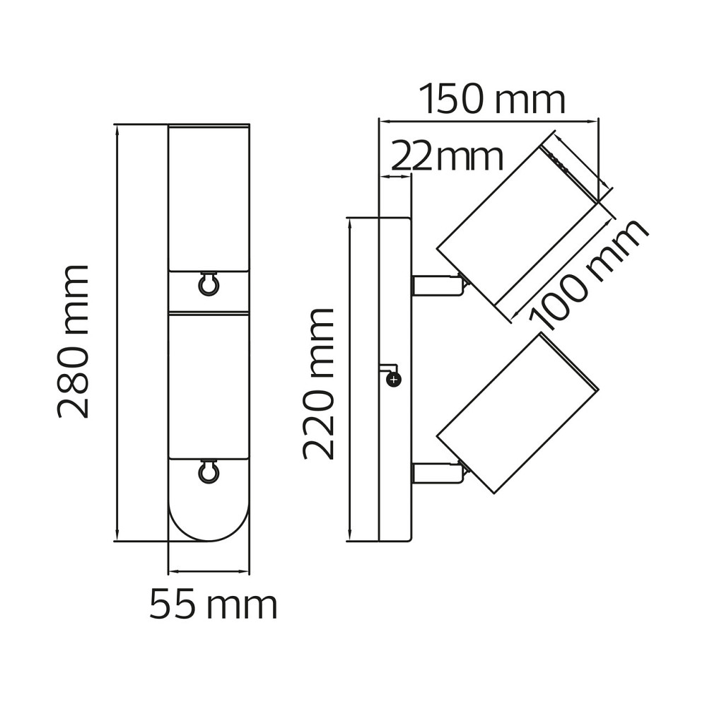 Світильник накладний поворотний 2-GU10 JOKER-2 білий Київ - фото 2