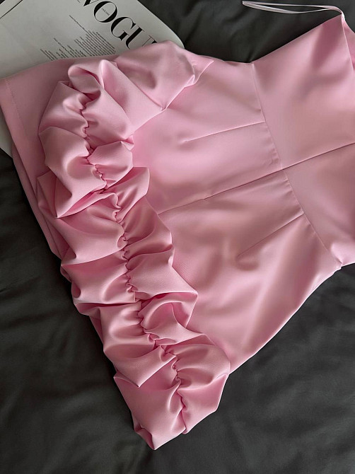 Женское праздничное мини платье с воланами костюмка барби. Розовый, 42/44 Одесса - изображение 9