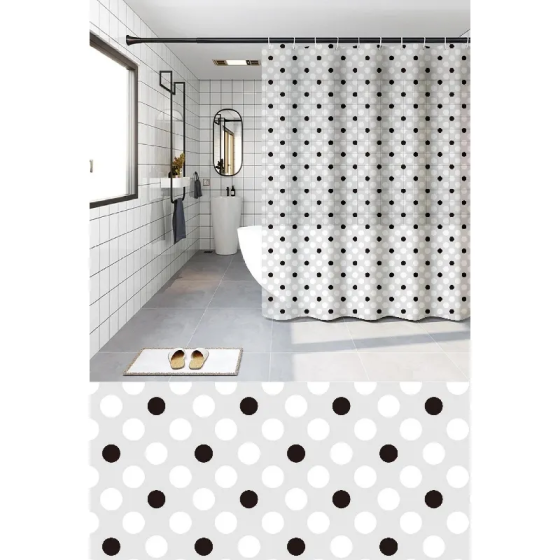 Шторка для ванной Zerix SCP-018-180x200 из PEVA (полиэтиленвинилацетата) удлиненная (Узор 