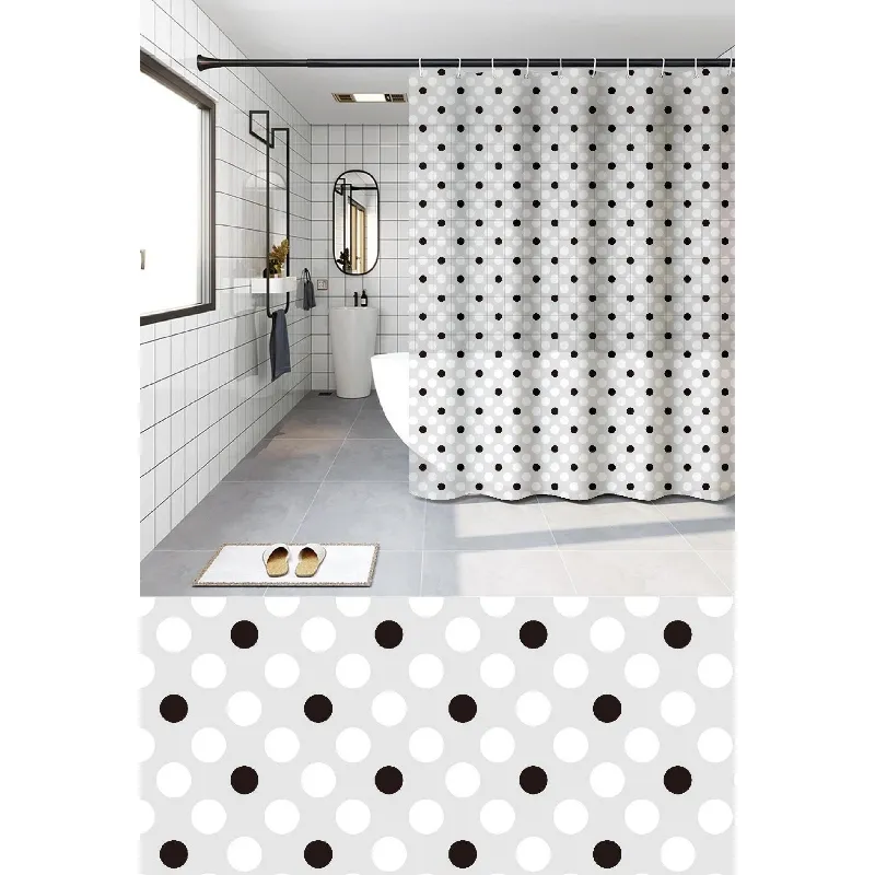 Шторка для ванной Zerix SCP-018-180x200 из PEVA (полиэтиленвинилацетата) удлиненная (Узор 