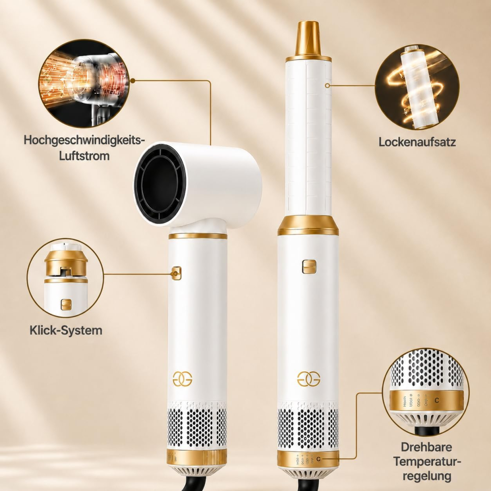 Мультистайлер Golden Goods Airstyler 5-в-1 1000 Вт, 110 000 об/хв, іонізація, фен для локонів, об'єму та випрямлення Київ - фото 9