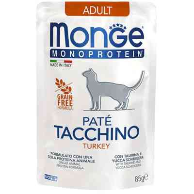 Паштет для кошек Monge Cat Monoprotein Adult индейка 85 г (8009470013734) Винница