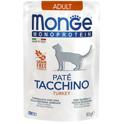 Паштет для кошек Monge Cat Monoprotein Adult индейка 85 г (8009470013734) Винница - изображение 1