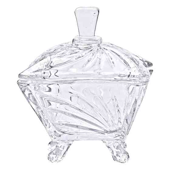 Yiwu Цукорниця з кришкою 7.5×7.5×9 см ваза цукорниця скляна HP-4-117 Коломыя