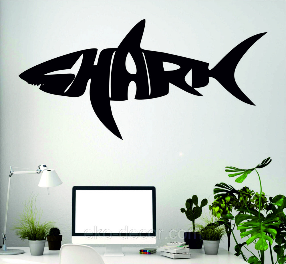 Декоративне настінне Панно «Shark» Декор на стіну 110*954 см, Чорний Київ - фото 7