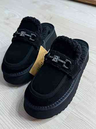 Уггі жіночі Itts 080-1 лофери капці на платформі з хутром чорні, 39, 24,5 см Київ