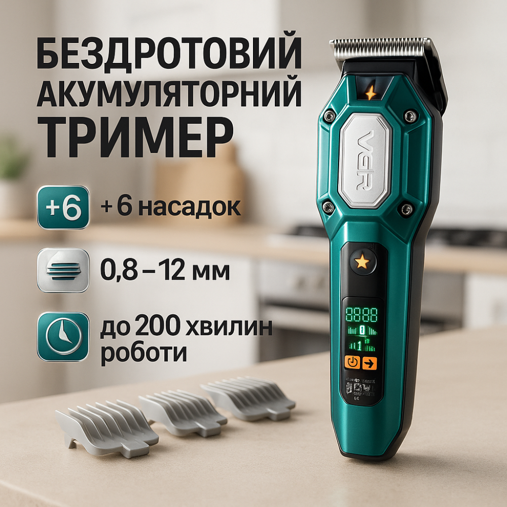 Тример для стрижки акумуляторний професійний VGR V-600, Машинка для стрижки волосся бездротова DO-92 Львів - фото 18