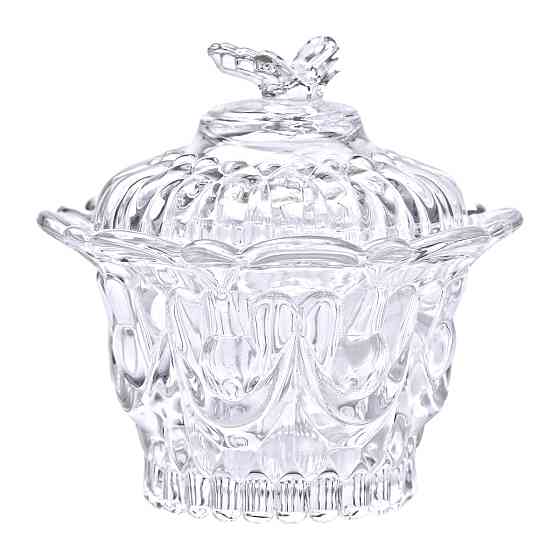 Yiwu Цукерниця скляна Ø9 см цукерниця з кришкою прозора HP-4-113 Київ