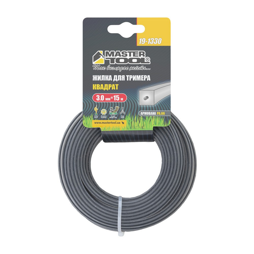 Жилка для тримера MASTERTOOL КВАДРАТ АРМОВАНИЙ 3,00 мм 15 м 19-1330 Коломыя - изображение 4