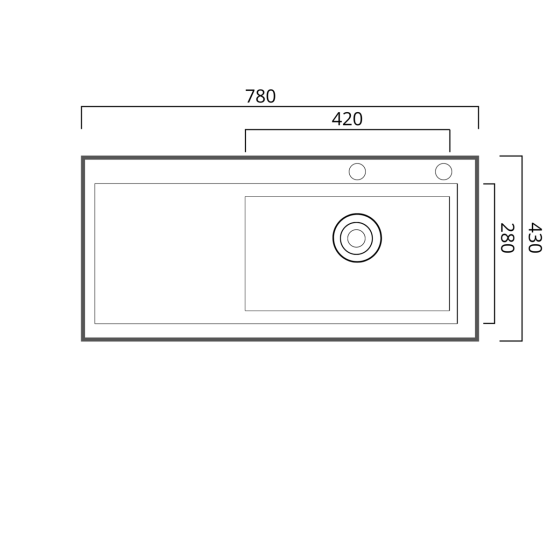 PLATINUM Кухонна мийка нержавійка 78*43 R Platinum Handmade (два отвори, круглий сифон 3,0/0,8) Киев