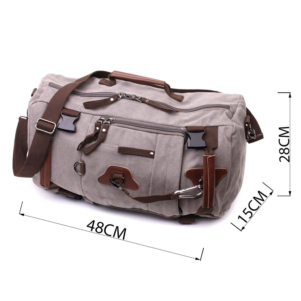 Рюкзак-трансформер у стилі мілітарі із щільного текстилю Vintage 22156 Сірий Київ - фото 4