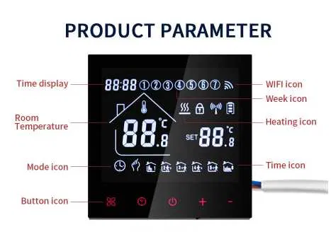 Терморегулятор сенсорний програмований теплої підлоги Led (для водянаої підлоги) Вінниця