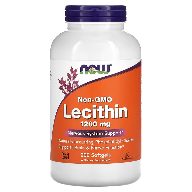 Соевый лецитин NOW Non-GMO Lecithin, 1,200 mg, 200 Softgels Луцк - изображение 1