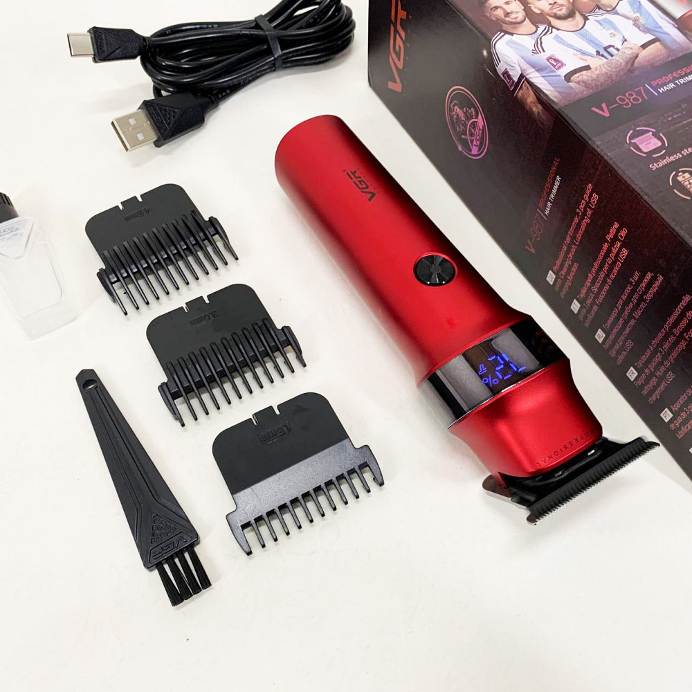Набор для стрижки с зарядкой VGR V-987, Машинка для стрижки волос с акамулятором Триммер висков YJ-48 Львов - изображение 3