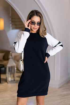 Тепле плаття із тринитки на флісі "Cindy"  | Норма Темно-синій, 42-44 Київ