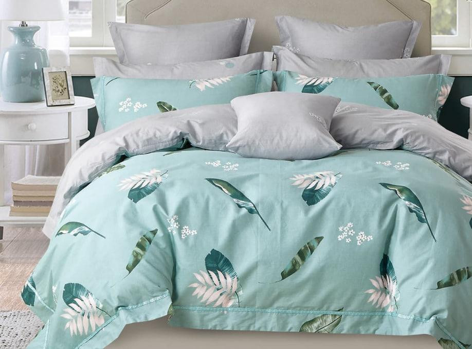 Ecotton Комплект постільної білизни Ecotton двоспальний 180х215 см Перо бірюзовий Коломыя - изображение 1