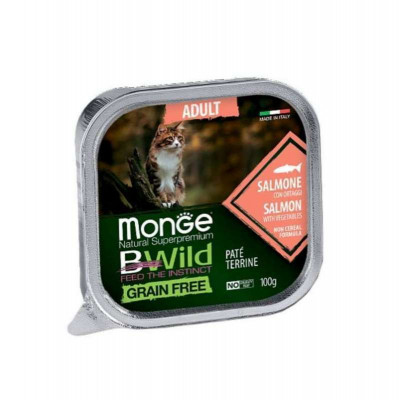 Паштет для котів Monge BWild Grain Free Wet Salmon Adult Cat 100 г (8009470012881) Вінниця - фото 1