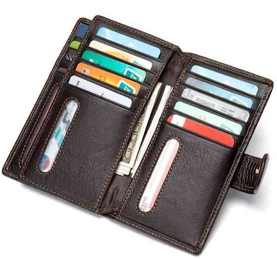 Большая кредитница Vintage 14924 Коричневая Киев