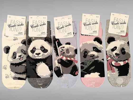 Шкарпетки жіночі з пандами. У наборі по 5 шт. Coalo socks. Розмір 36-41 Київ