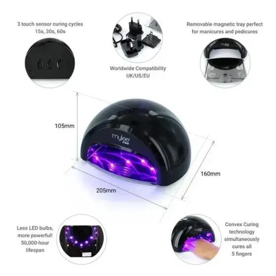 Професійна UV/LED лампа для манікюру Mylee PRO Salon Series (чорна) УЦІНКА Київ