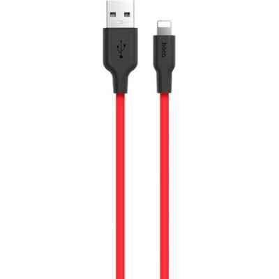 Дата кабель USB 2.0 AM to Lightning 1.0m 2A silicone X21 black+red HOCO (6957531071372) Вінниця