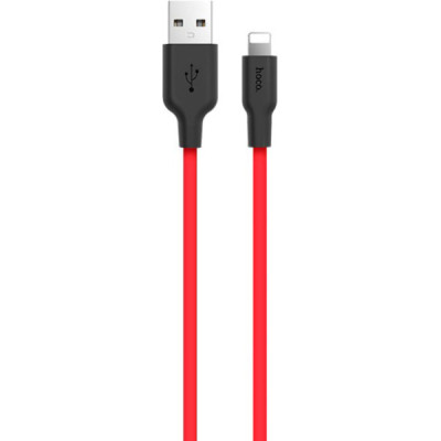 Дата кабель USB 2.0 AM to Lightning 1.0m 2A silicone X21 black+red HOCO (6957531071372) Винница - изображение 1