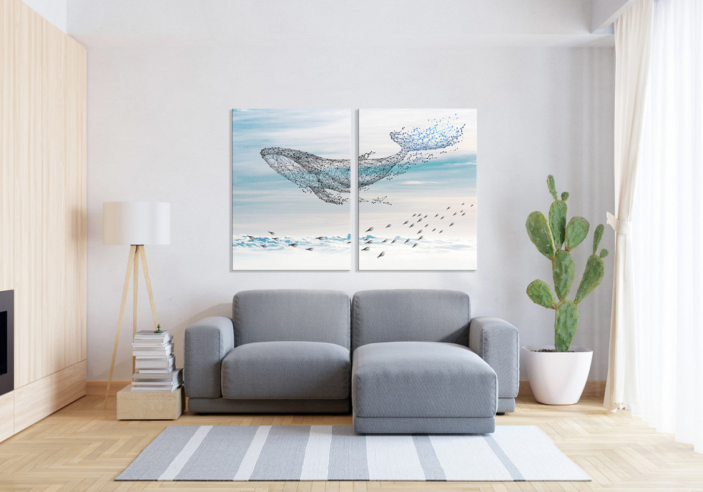 Модульная картина в гостиную / спальню  Кит    TLV-2_136 90x132  см Киев - изображение 3