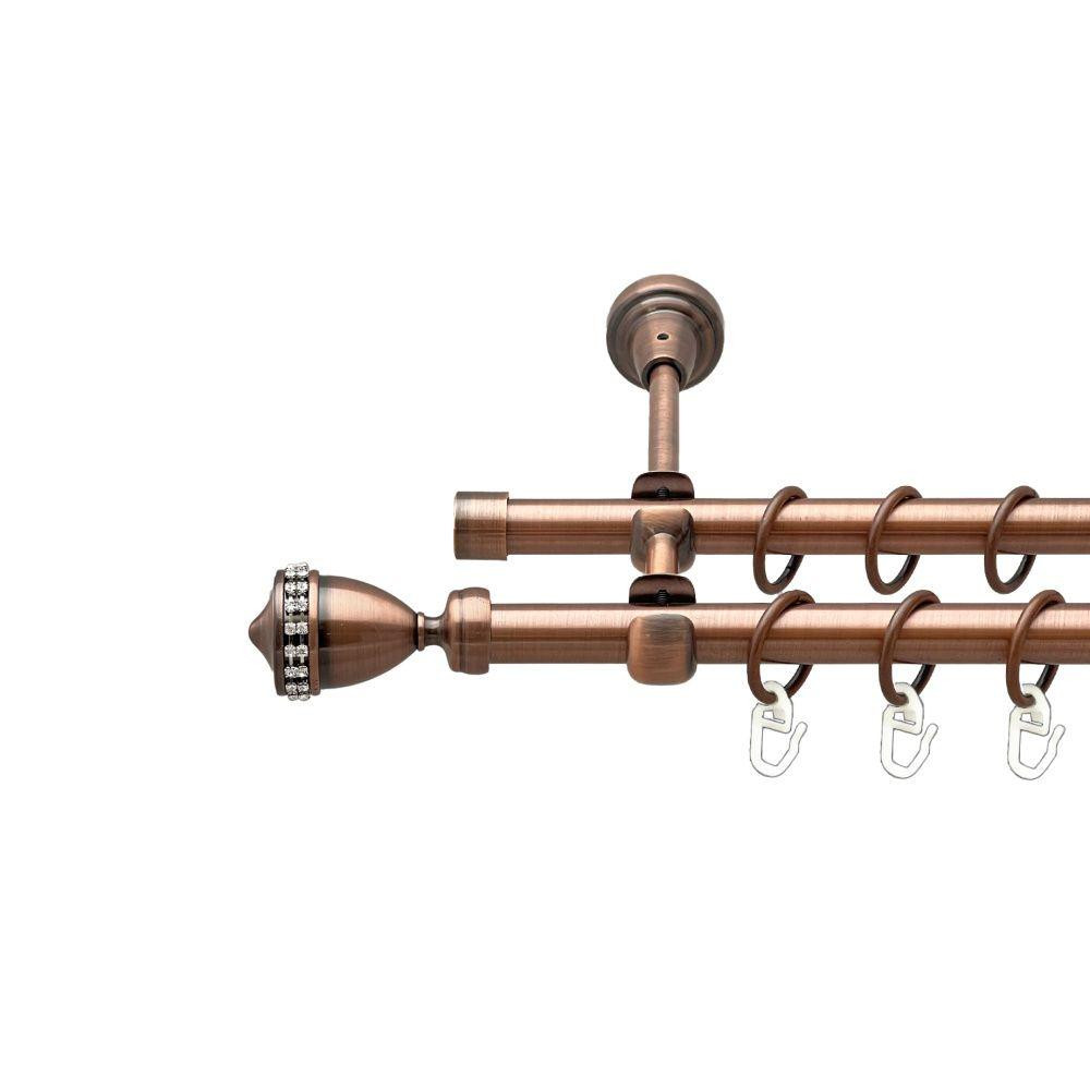 Карниз Orvit Етернія металевий дворядний відкритий гладка труба кільце металеве Мідь 16\16 мм 200 см Львов - изображение 1