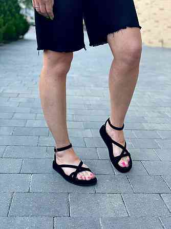 Edan Instruments Босоніжки жіночі чорні EDAN 350 літні, натуральна замша / Зручні босоніжки на Коломыя