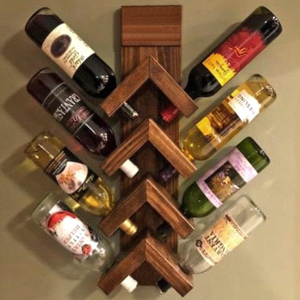 Настінна винна полиця "Діналіто 8" терракот Миколаїв - фото 1