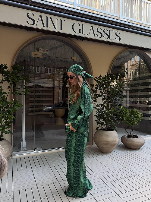 Жіночий стильний літній костюм двійка  софт принт Одеса - фото 9