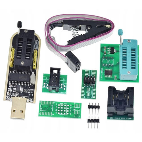 USB мини программатор CH341A 24 EEPROM 25 Flash с набором переходников и клипсой Вінниця - фото 3