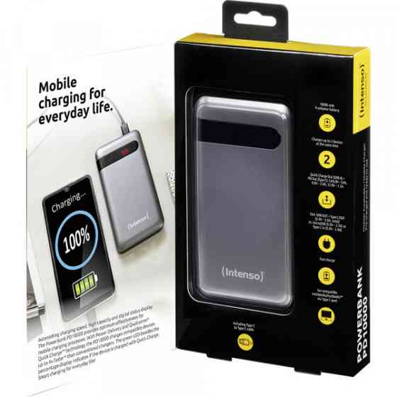 УМБ Intenso PD10000 3A QC3.0 10000mAh, USB-C Out Li-pol сіра (7332330) Киев