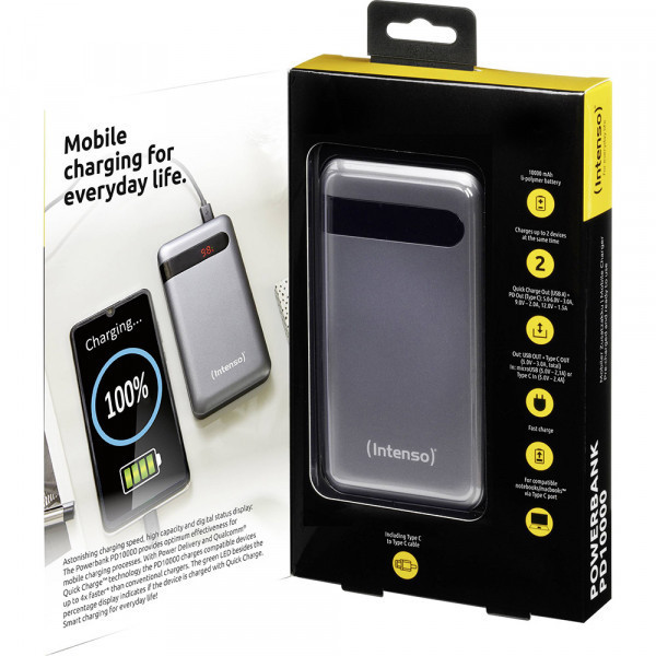 УМБ Intenso PD10000 3A QC3.0 10000mAh, USB-C Out Li-pol сіра (7332330) Київ - фото 5