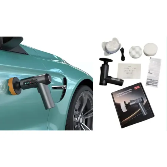 Ручная полировочная машинка Lesko LY-02 для авто аккумуляторная для полировки чистки машины 3 диска USB Коломыя