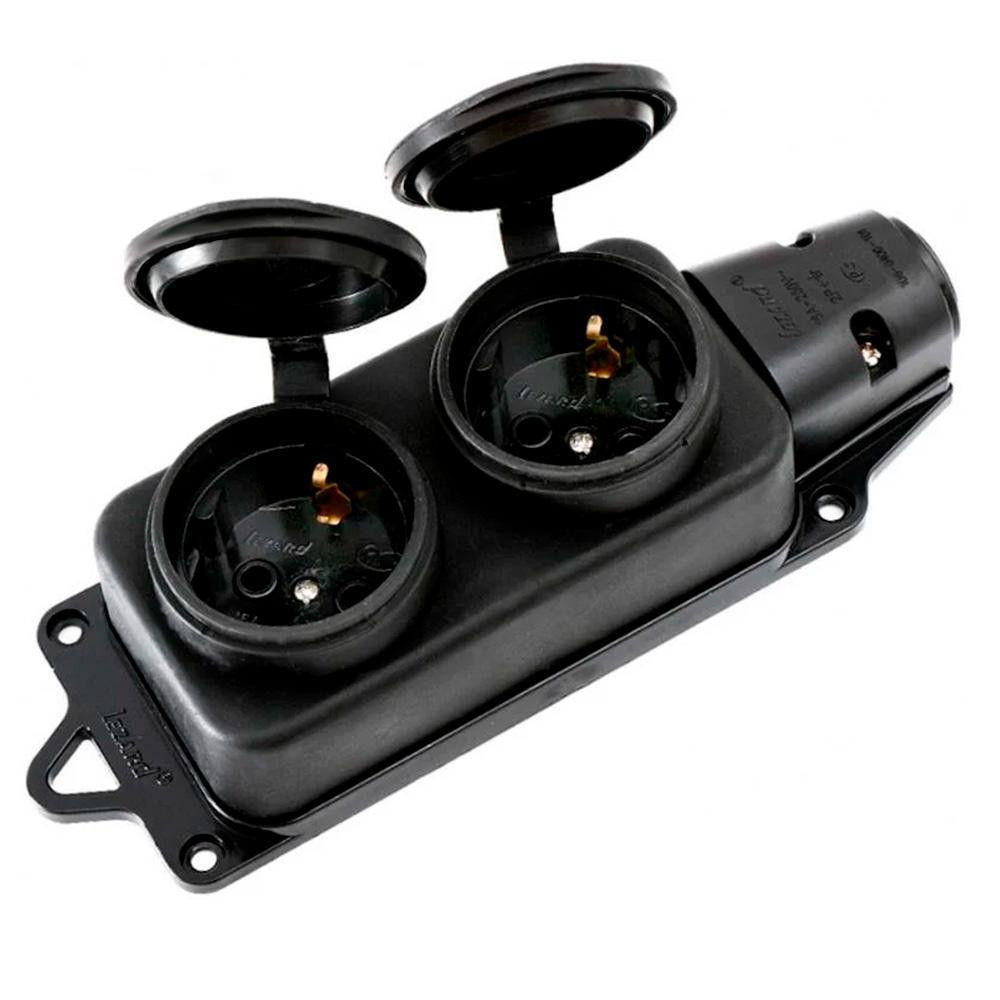 Каучук Розетка зовнішньої установки подвійна з заглушками Харків - фото 1