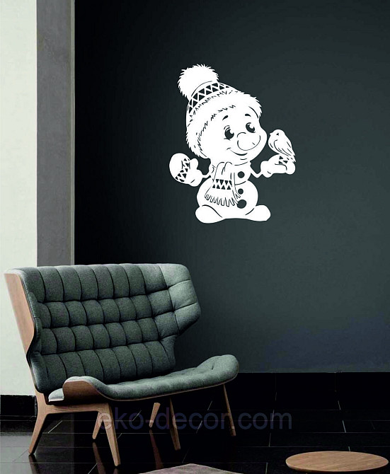 Декоративное настенное Панно «Снеговик», Декор на стену 90*71 см Киев - изображение 6